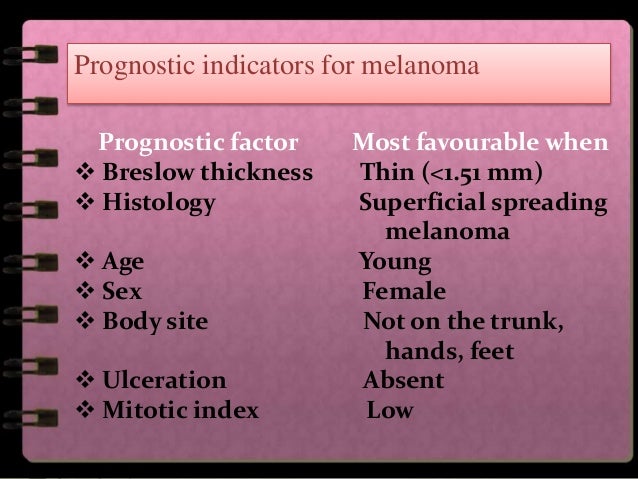 Image result for prognostic factors for malignant melanoma images