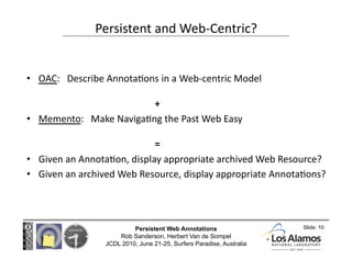 Making Web Annotations Persistent over Time