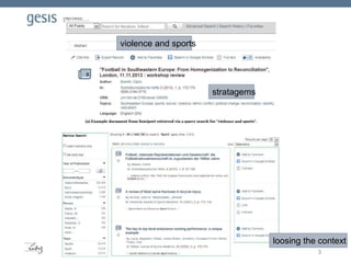 3
violence and sports
loosing the context
stratagems
 