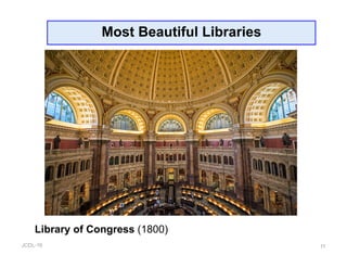 JCDL-16
Most Beautiful Libraries
11
Library of Congress (1800)
 