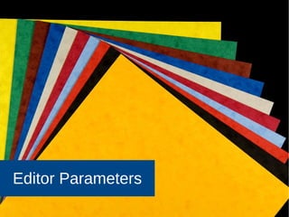 23
Editor Parameters
 