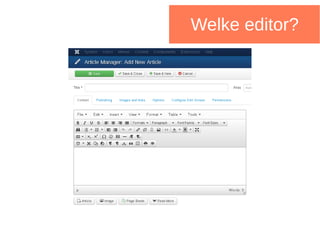 Welke editor?
 
