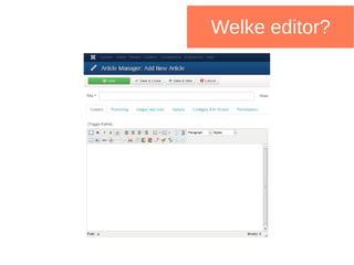 Welke editor?
 