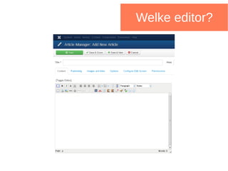 Welke editor?
 