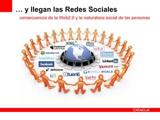 …  y llegan las Redes Sociales consecuencia de la Web2.0 y la naturaleza social de las personas 