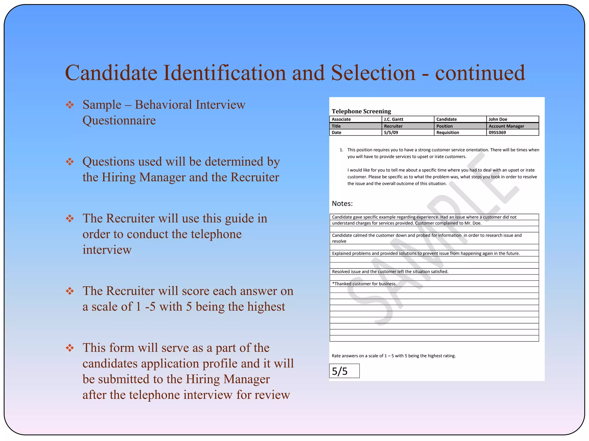 JCG Recruitment Process