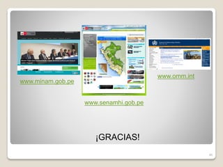 46
¡GRACIAS!
www.senamhi.gob.pe
www.minam.gob.pe
www.omm.int
 