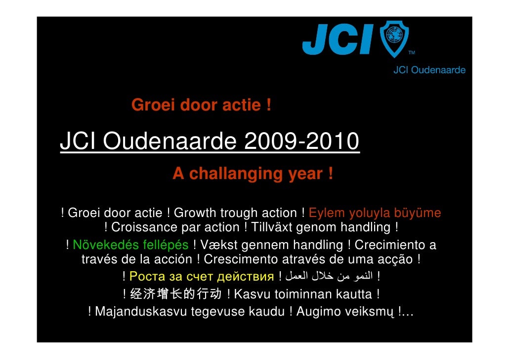 JCI Oudenaarde 2009 2010 Groei door Actie
