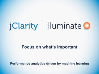 Focus on what’s important
Performance analytics driven by machine learning
 