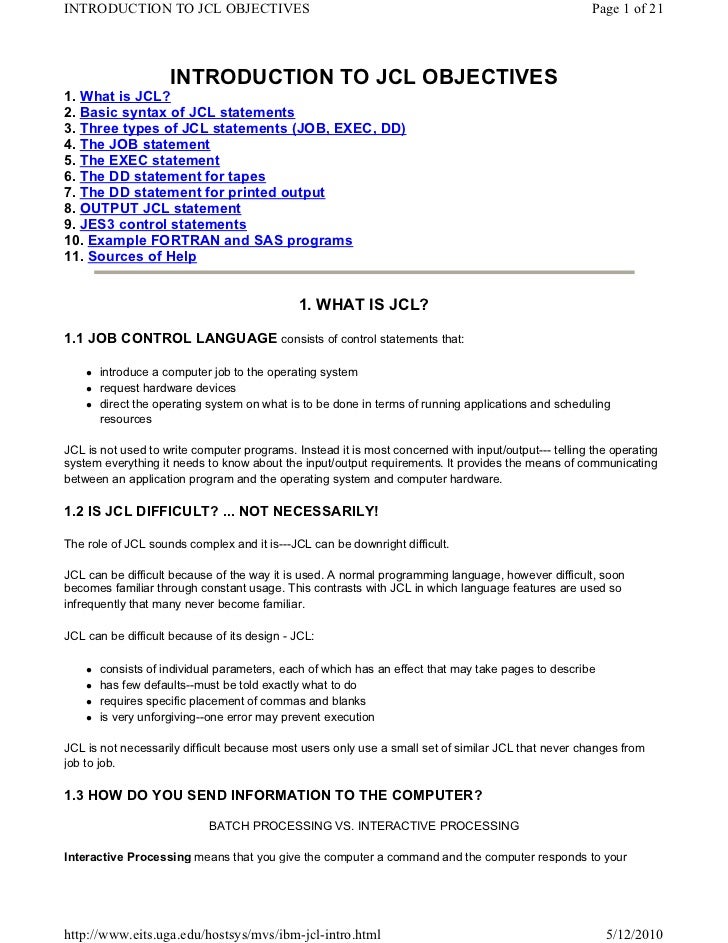Jcl For Freshers