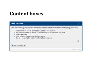 Content boxes
 