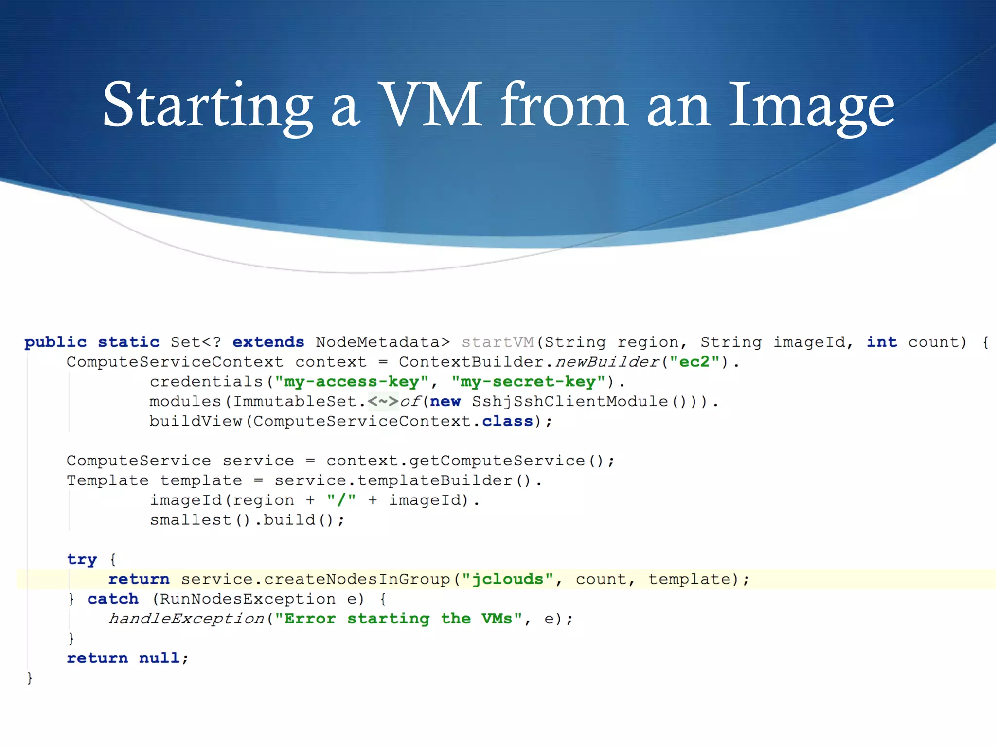 Starting a VM from an Image

 