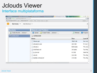 Jclouds Viewer
 Interface multiplataforma




Jclouds Viewer               22
 