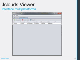 Jclouds Viewer
 Interface multiplataforma




Jclouds Viewer               29
 