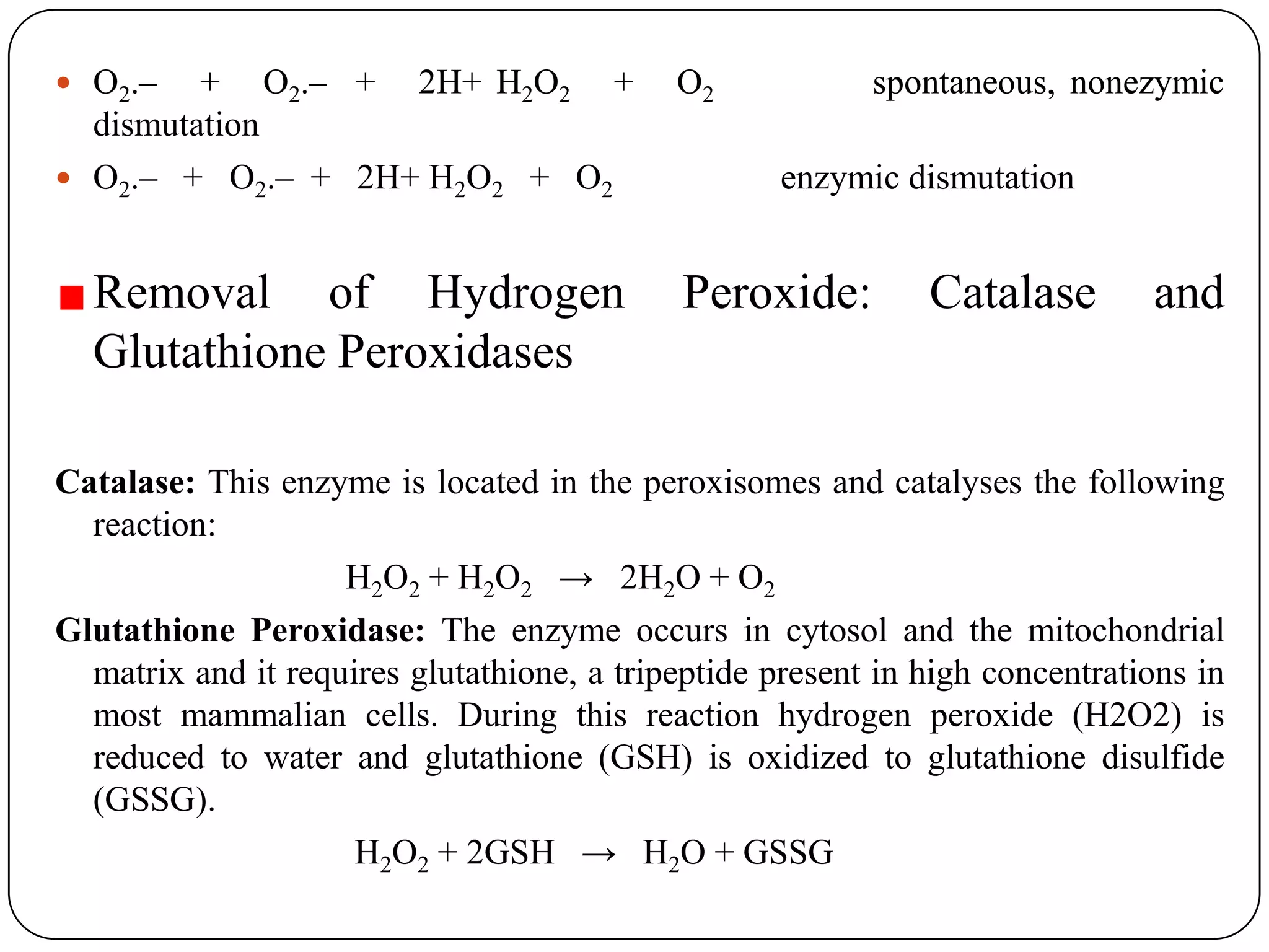 glutathione peroxidase hydrogen peroxide reaction 2 - an overview Glutathione-Related Enzymes and Proteins: A