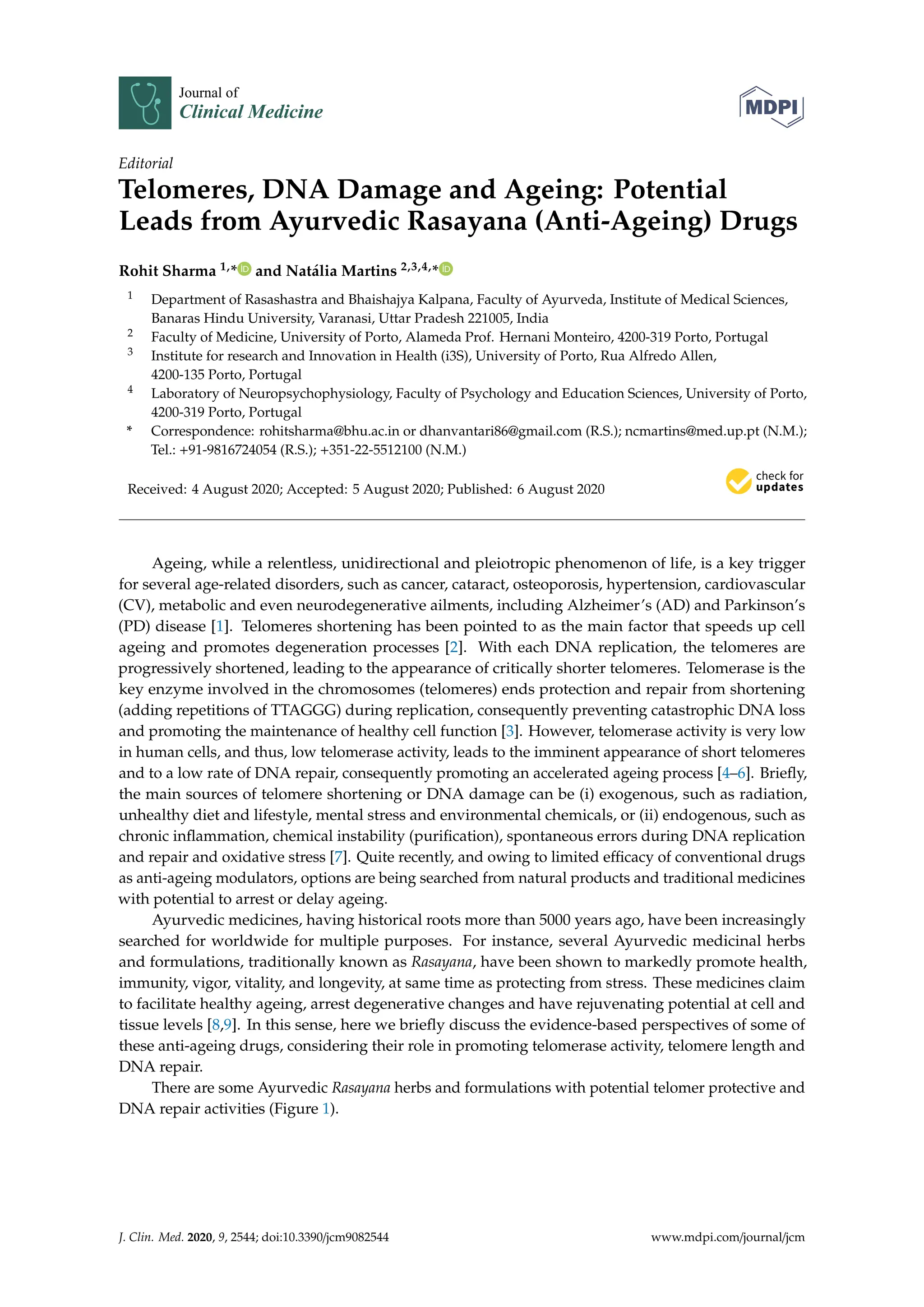 TELOMERES AND ANTI AGING DRUGS FROM AYURVEDIC RASAYANA DRUGS | PDF