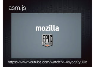 asm.js

https://www.youtube.com/watch?v=XsyogXtyU9o

 