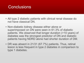 Ndrd Non‑diabetic renal disease in type 2 diabetes mellitus: Study of renal ...