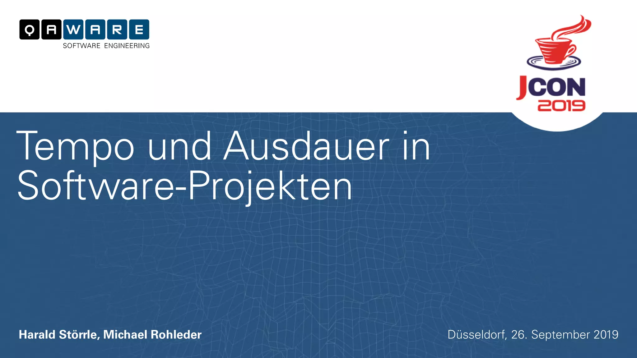 Harald Störrle, Michael Rohleder
Tempo und Ausdauer in
Software-Projekten
Düsseldorf, 26. September 2019
 