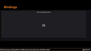 @KoTurk77 The Battle of the IDEs #Devnexus@KoTurk77Monitoring your Spring Boot and Micronaut microservices with Micrometer
Bindings
 