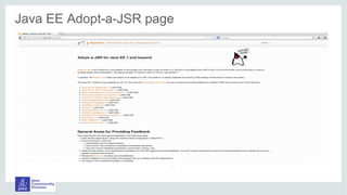 Java EE JSRs
Java EE Adopt-a-JSR page
 