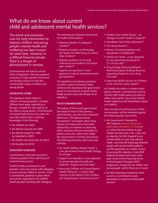 Guidance for commissioners of child and adolescent mental health ...