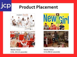 Product Placement
Media Value:
$ 55, 151 (5 seconds)
Media Value:
$ 53,490 (5 seconds)
 