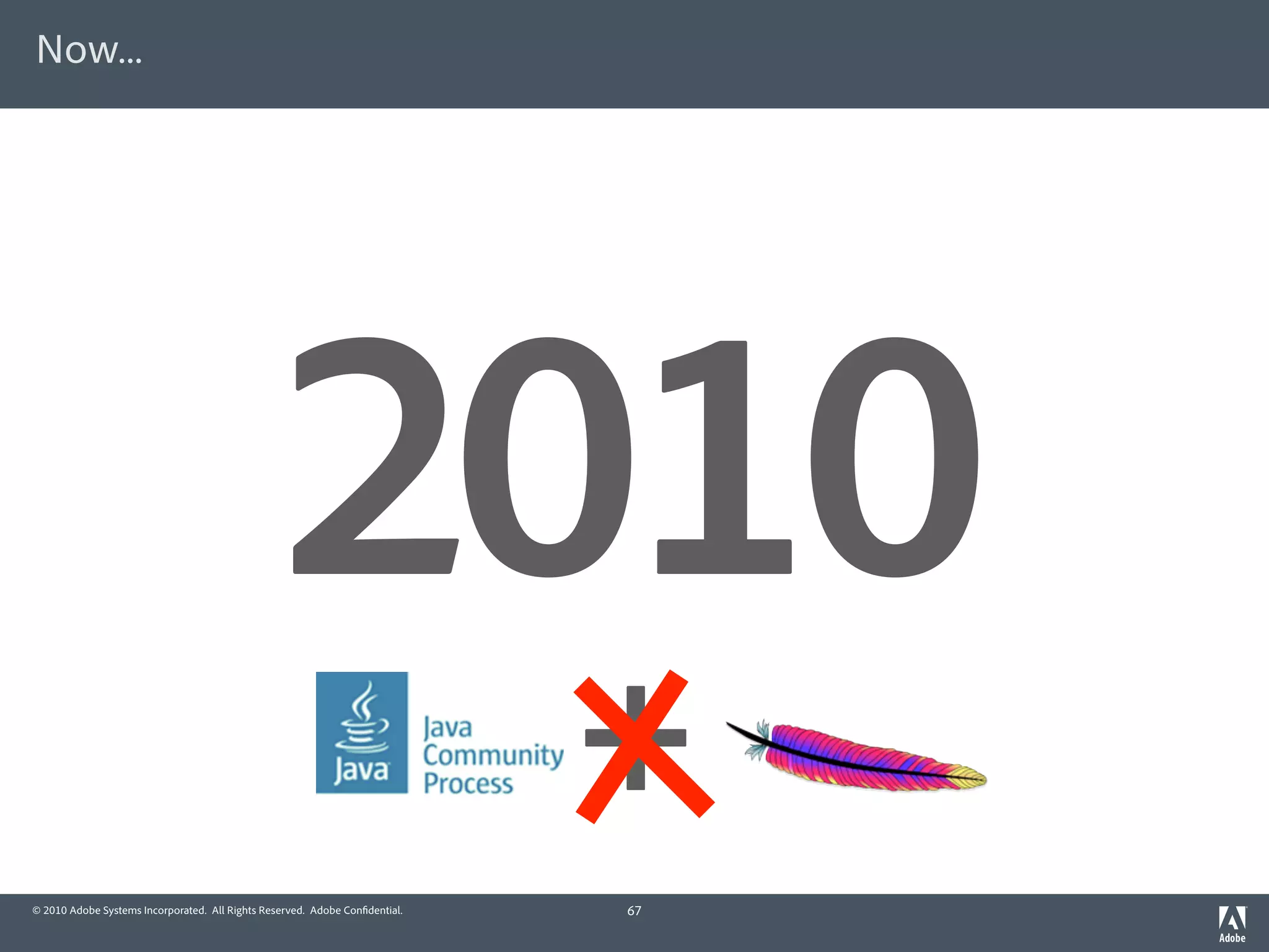 Now...




                                                2010
                                                                             +
© 2010 Adobe Systems Incorporated. All Rights Reserved. Adobe Con dential.   67
 