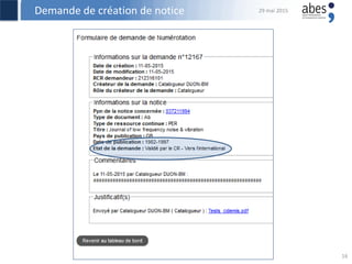 Demande de création de notice 29 mai 2015
16
 