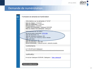 Demande de numérotation
29 mai 2015
21
 