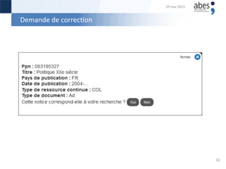 Demande de correction
31
29 mai 2015
 