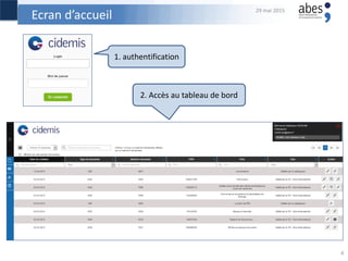 Ecran d’accueil
1. authentification
2. Accès au tableau de bord
29 mai 2015
4
 