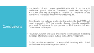 Journal club Rapid Prototyping in prosthodontics | PPTX