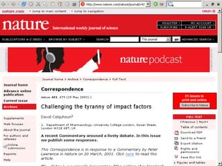 • m	≈	1	(h	=	20	après	20	ans	d’acIvité)	:	
chercheur	de	«	bon	niveau	»	
• m	≈	2	(h	=	40	après	20	ans	d’acIvité)	:	
chercheur	responsable	d’une	équipe	de	
haut	niveau	dans	une	université	très	
cotée	
• m	≥	3	(h	=	60	après	20	ans	d’acIvité,	
voire	90	après	30	ans)	:	chercheur	hors	
pair,	Nobel	etc…	
	
 