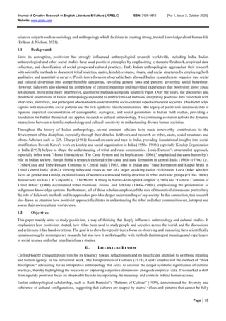 Understanding Positivism and Its Role in Anthropology | PDF