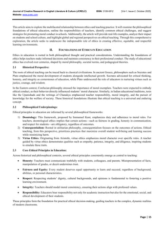 Ethical Foundations and Responsibilities in Modern Teaching Practice | PDF