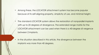 Locator Matrix Part CAD-CAM fabrication of semiprecision LOCATOR-style abutments to correct ...