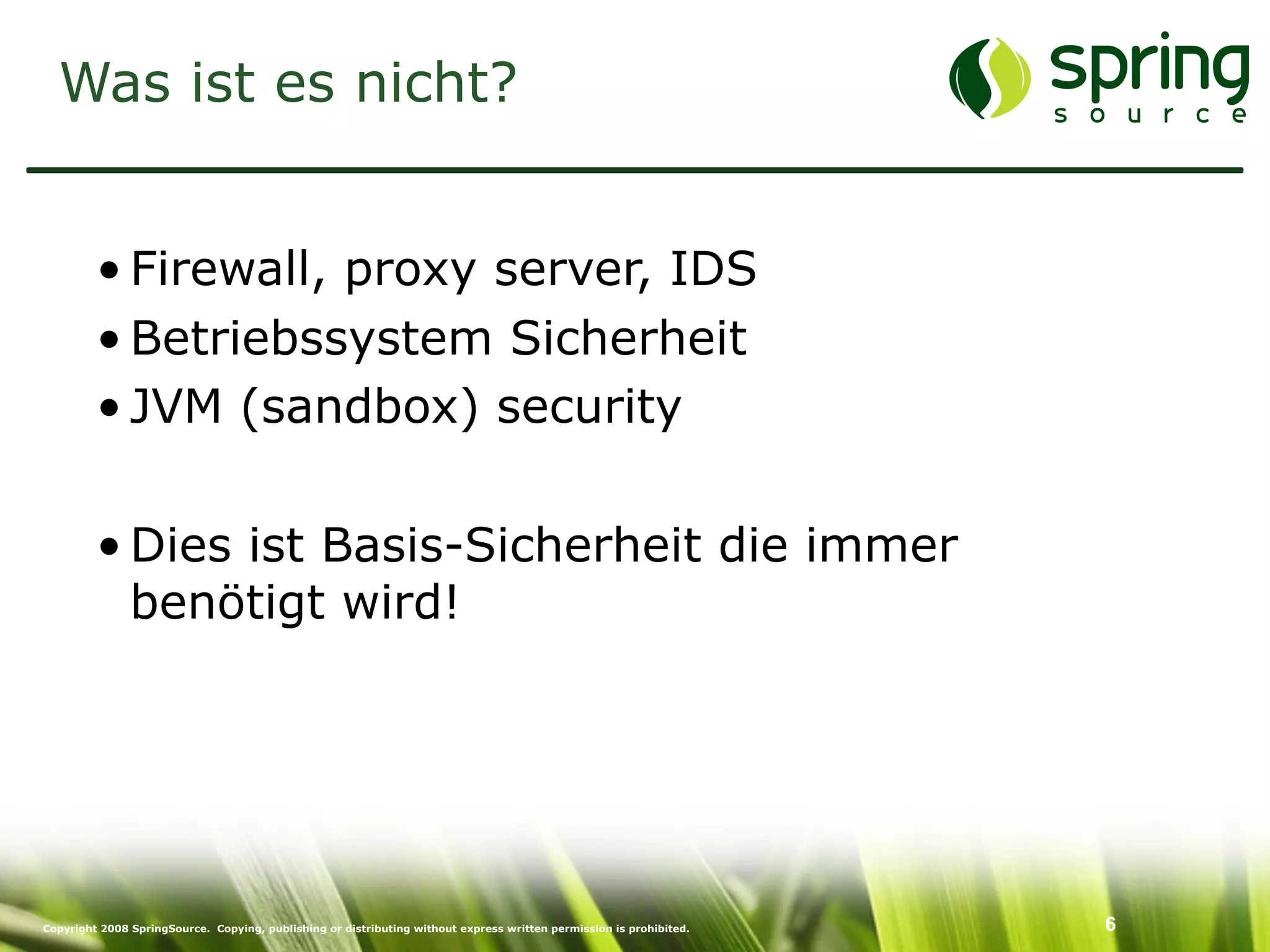 Enterprise Security mit Spring Security