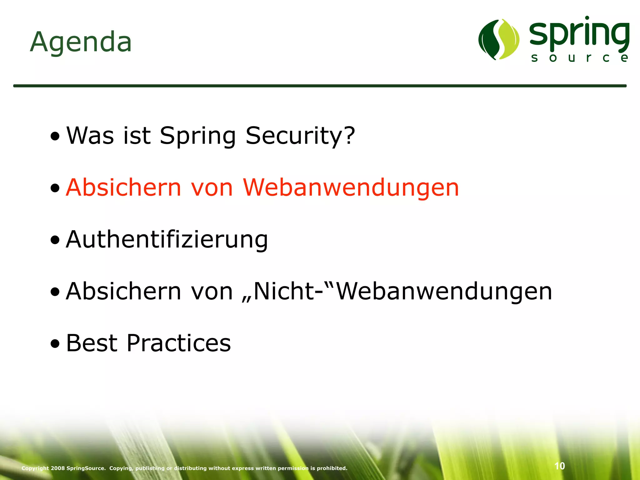 Enterprise Security mit Spring Security