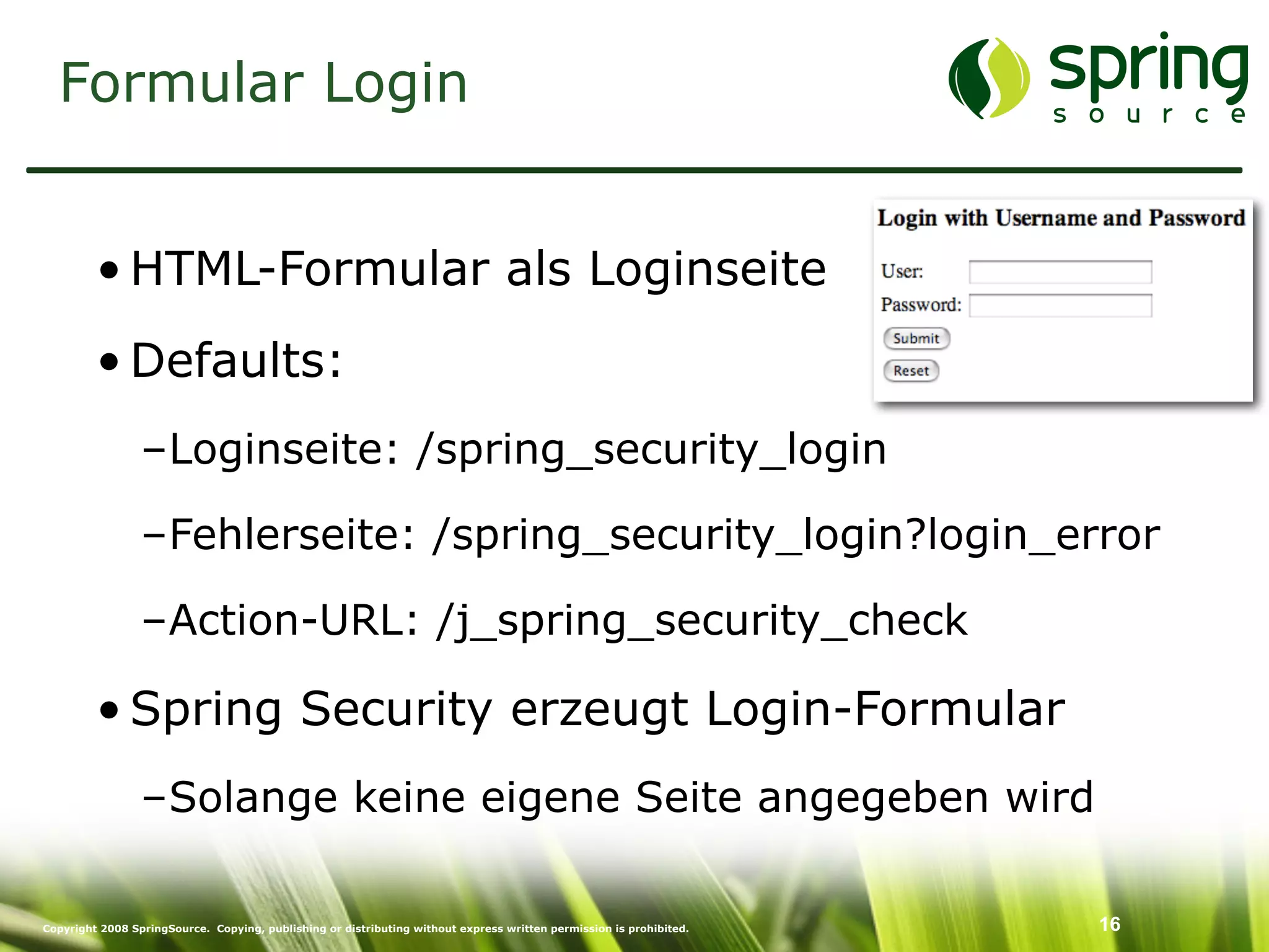 Enterprise Security mit Spring Security