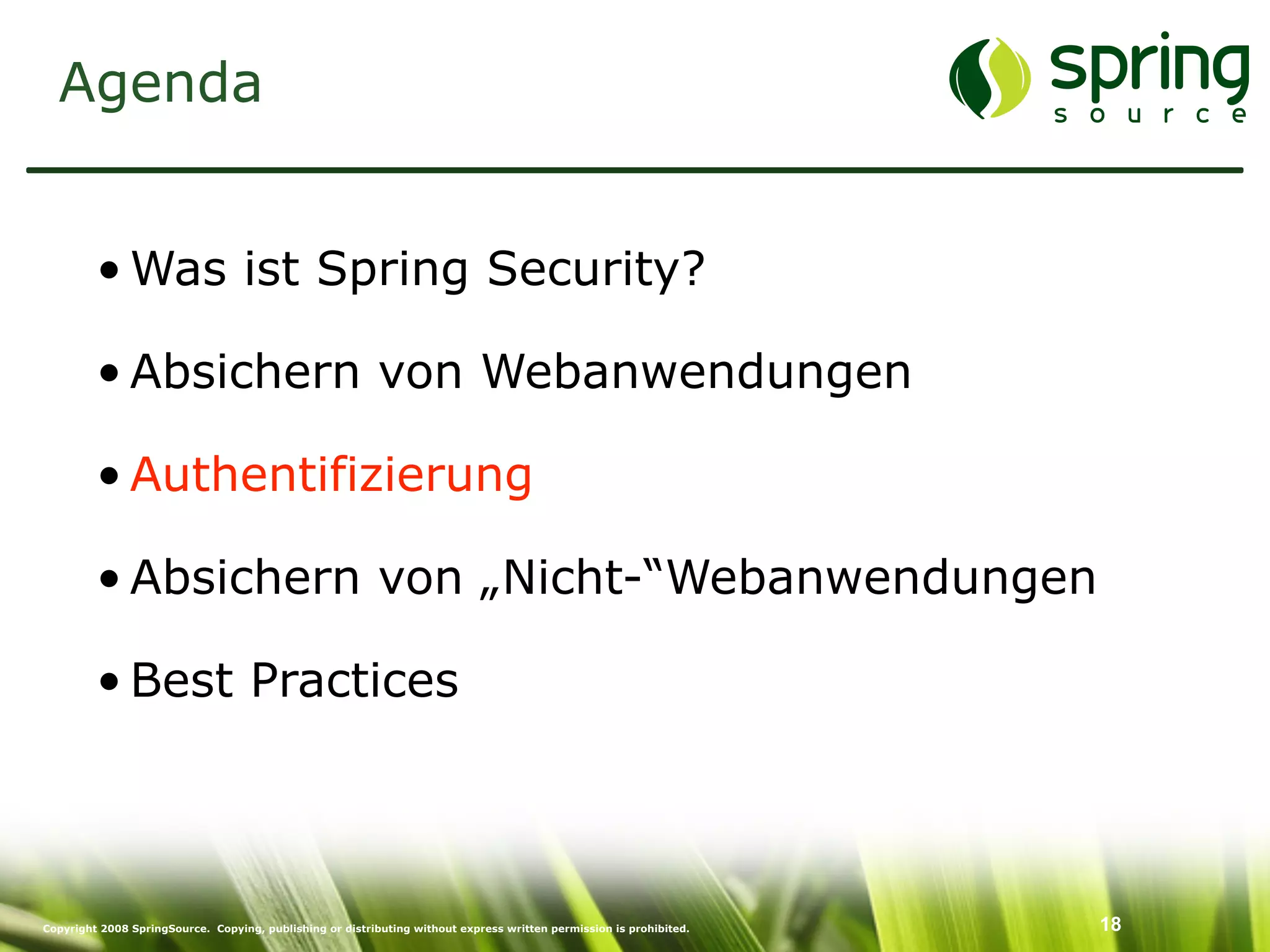 Enterprise Security mit Spring Security