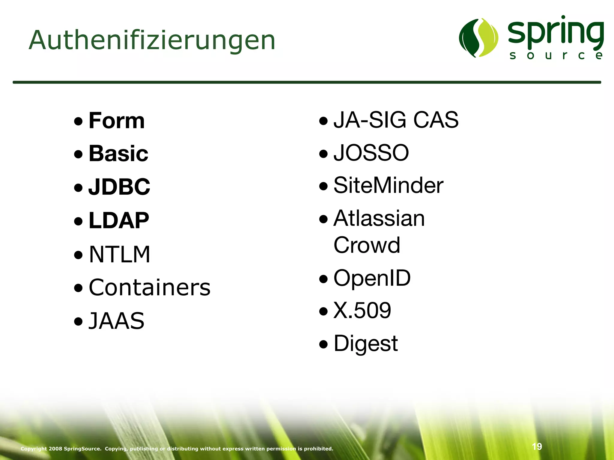 Enterprise Security mit Spring Security