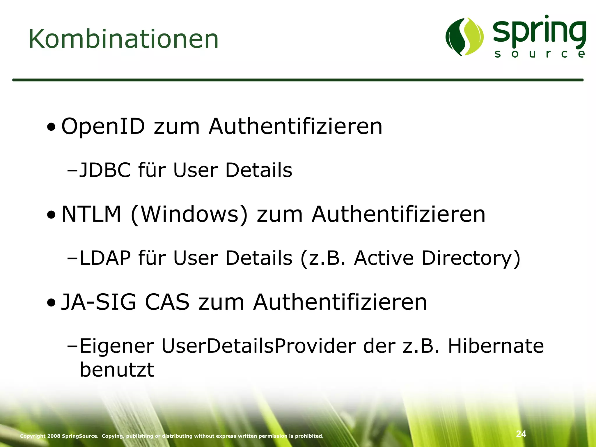 Enterprise Security mit Spring Security