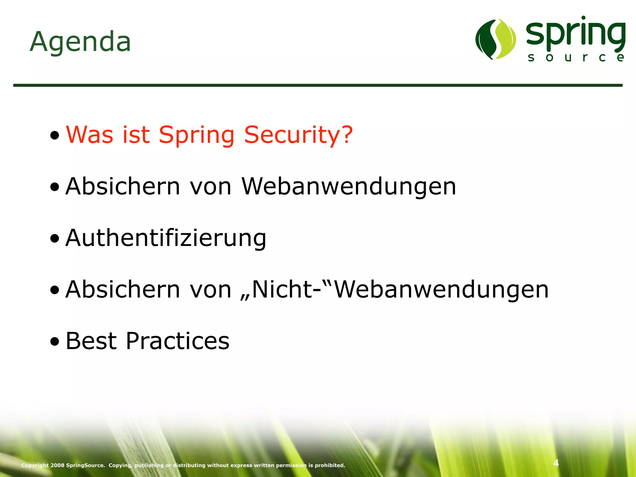 Enterprise Security mit Spring Security