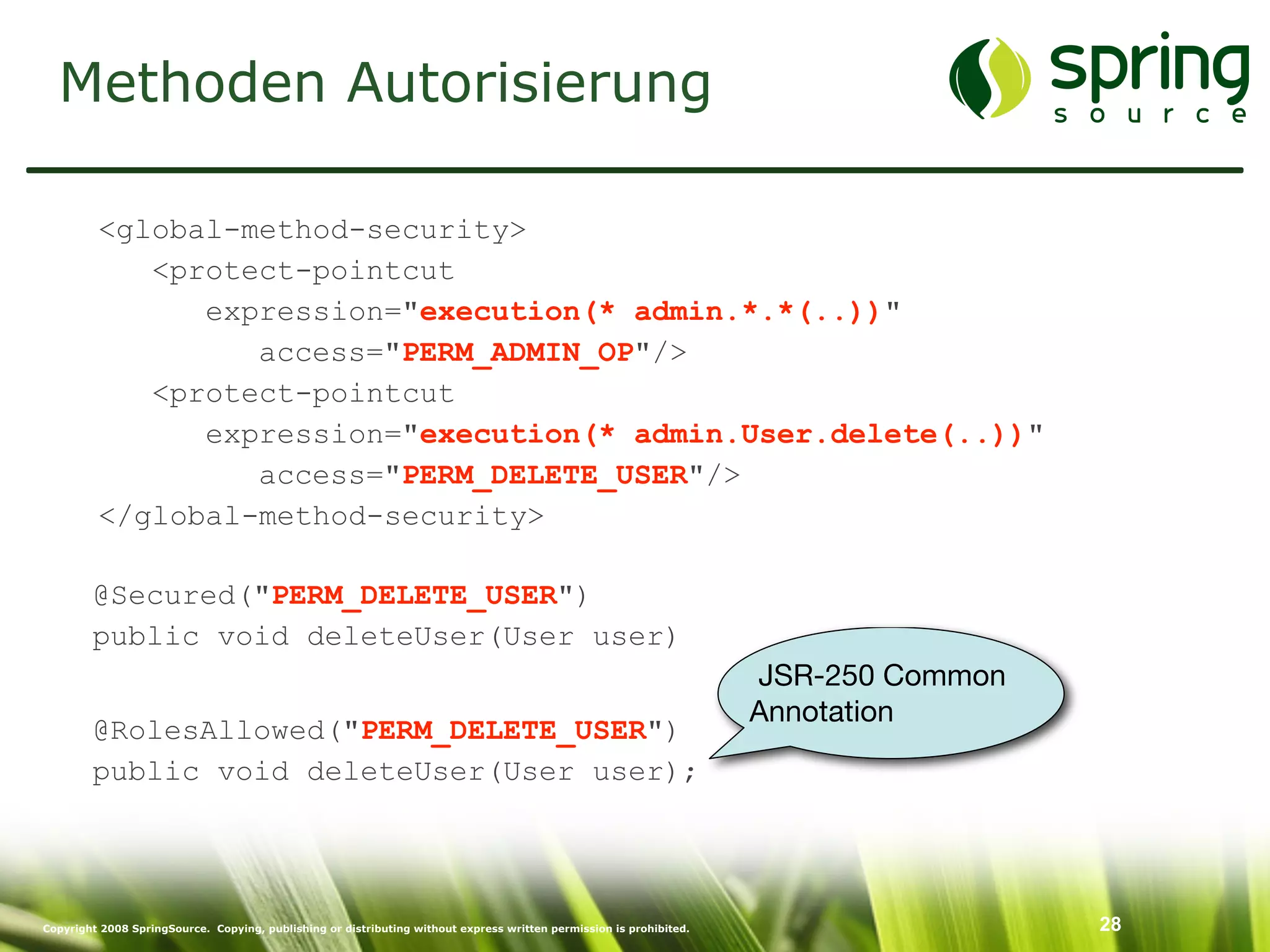 Enterprise Security mit Spring Security