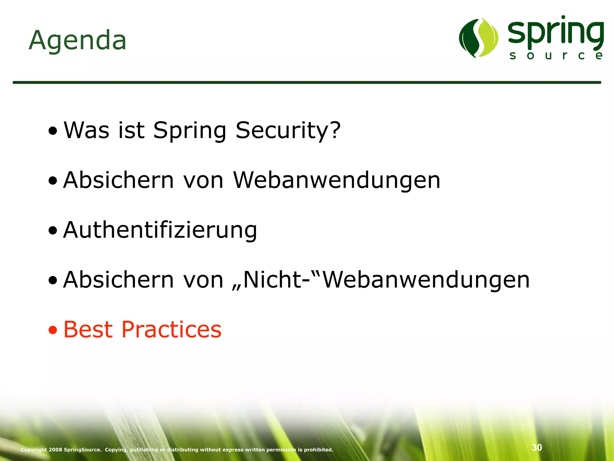 Enterprise Security mit Spring Security