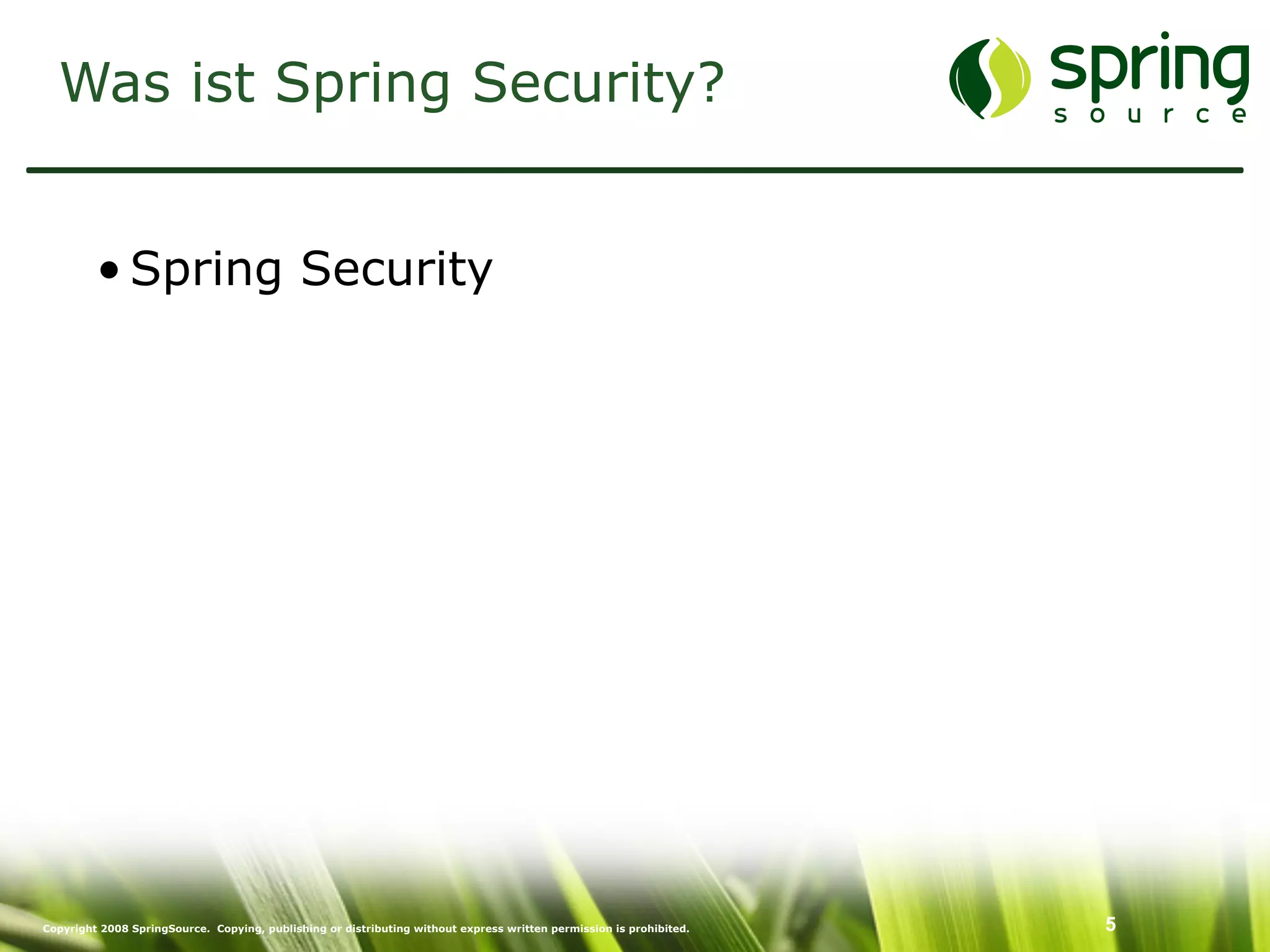Enterprise Security mit Spring Security