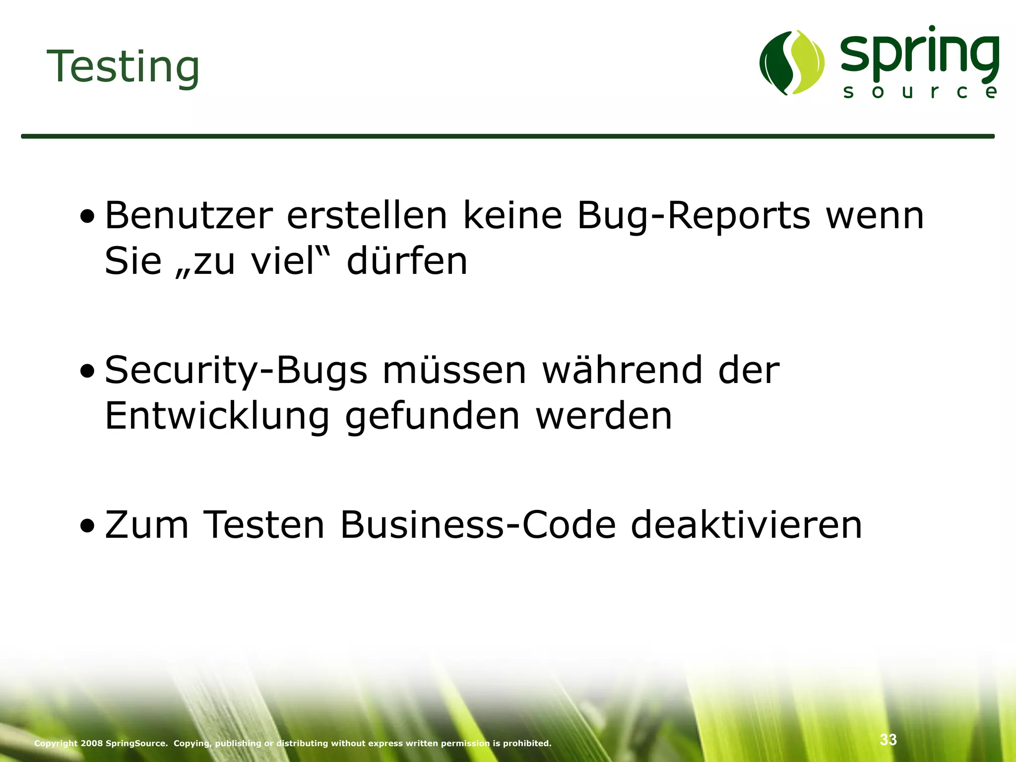 Enterprise Security mit Spring Security