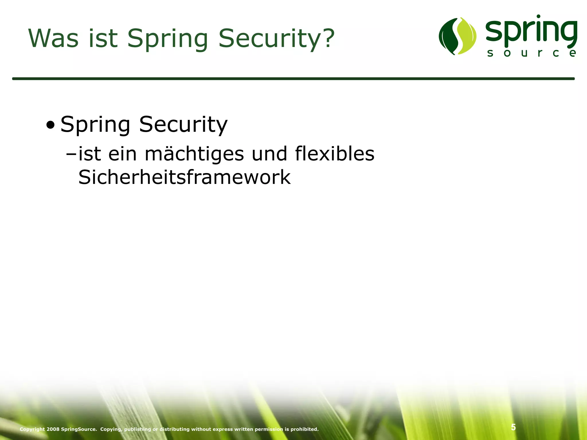 Enterprise Security mit Spring Security