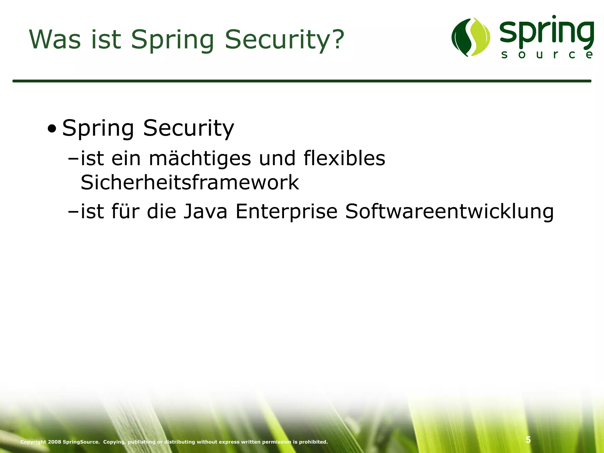 Enterprise Security mit Spring Security